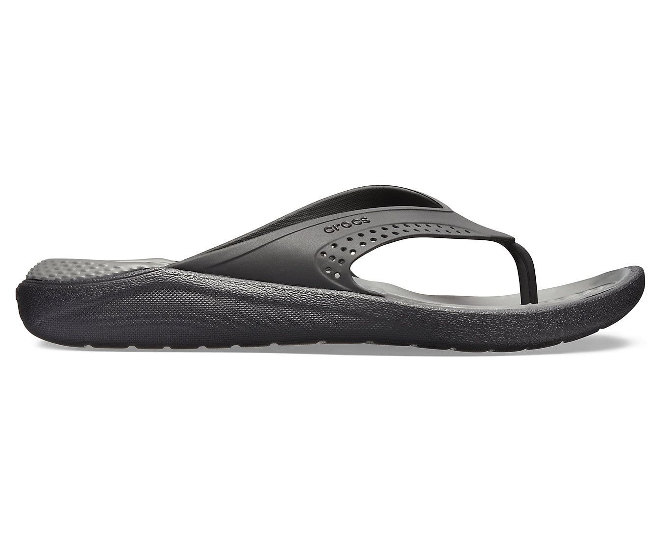 LiteRide Graphic Black Slate Grey Unisex Flip Crocs India