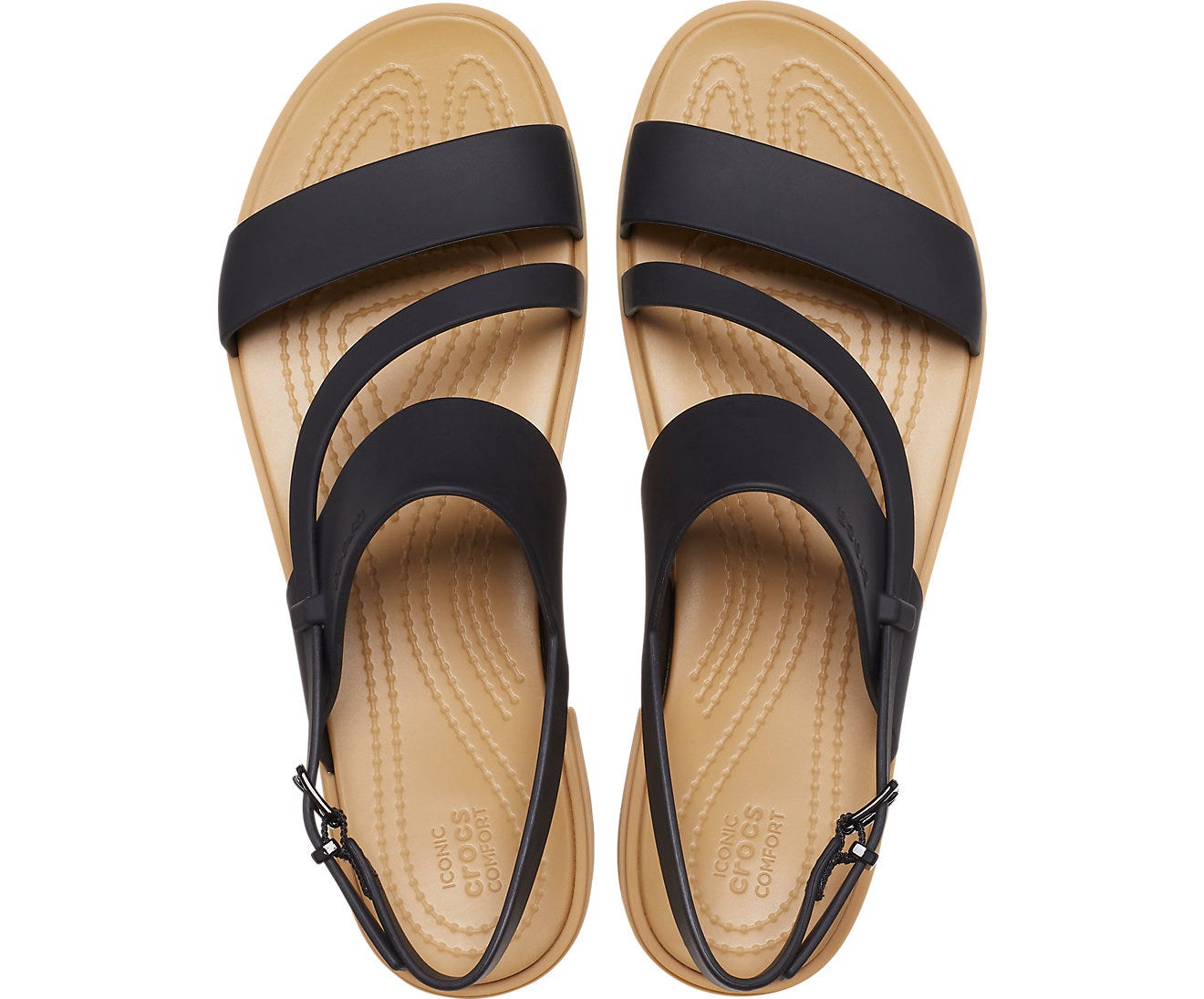 LiteRide Stretch Black/White Women Sandal - Crocs™ India