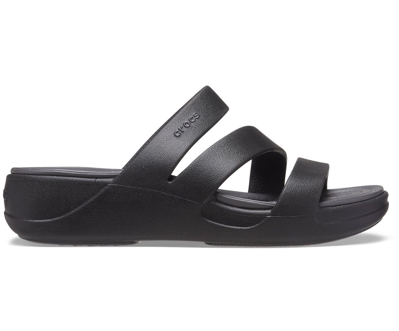 Crocs top black wedges