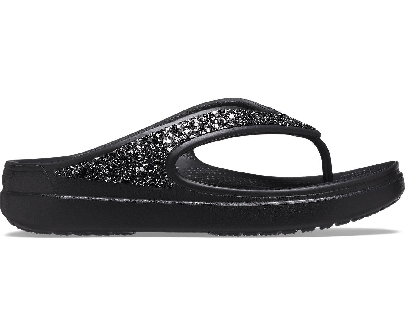 Crocs Sloane Glitter Black Women Flip Crocs India